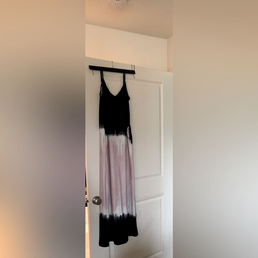 Brand new tie-dye print navy and pink maxi dress